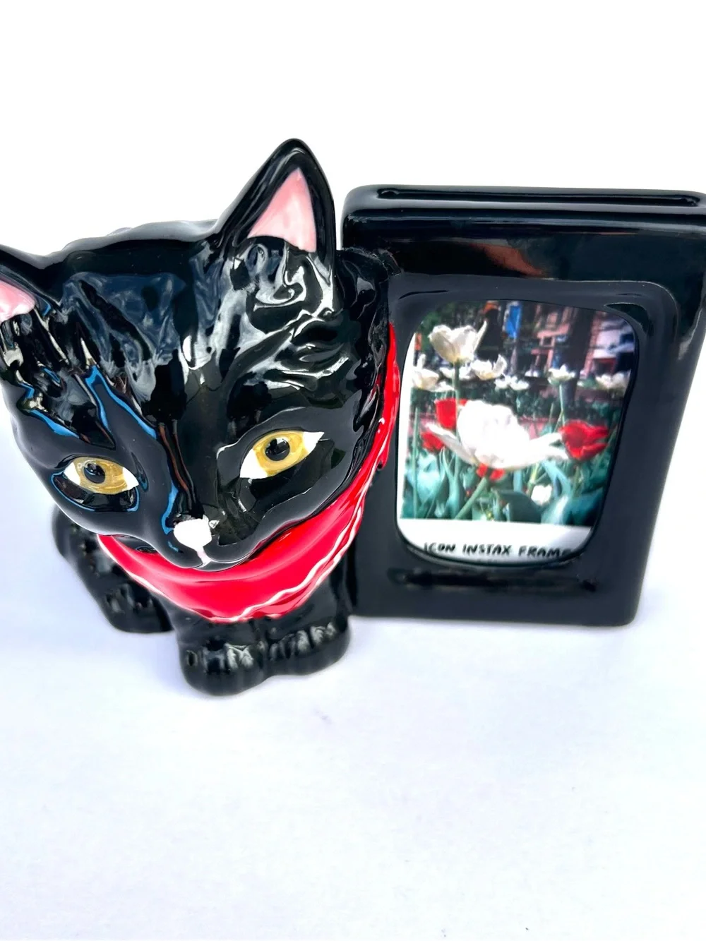 Black Cat Picture Frame with Red Scarf Urban Outfitters NWT